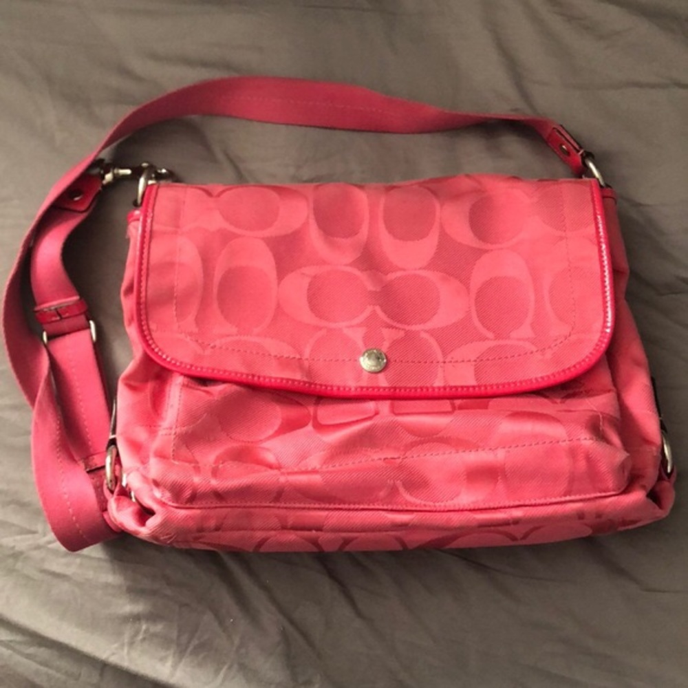 Pink Coach Messenger Bag
